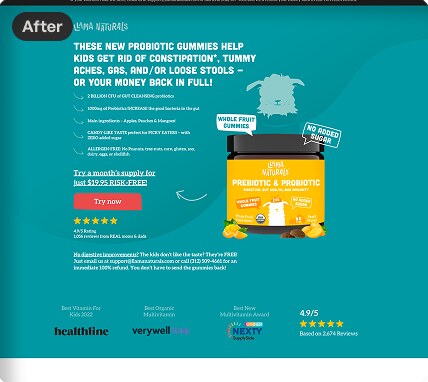 Landing page after